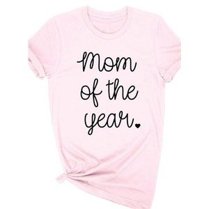 Alphia Mom of the Year Graphic Short Sleeve Tee Pink Size Small NWT